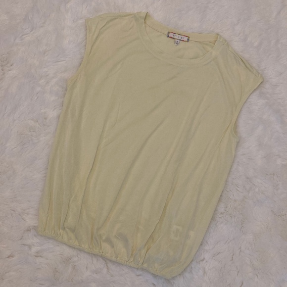Eri + Ali Pale Yellow Sleeveless Shirt Top Small - Picture 1 of 5